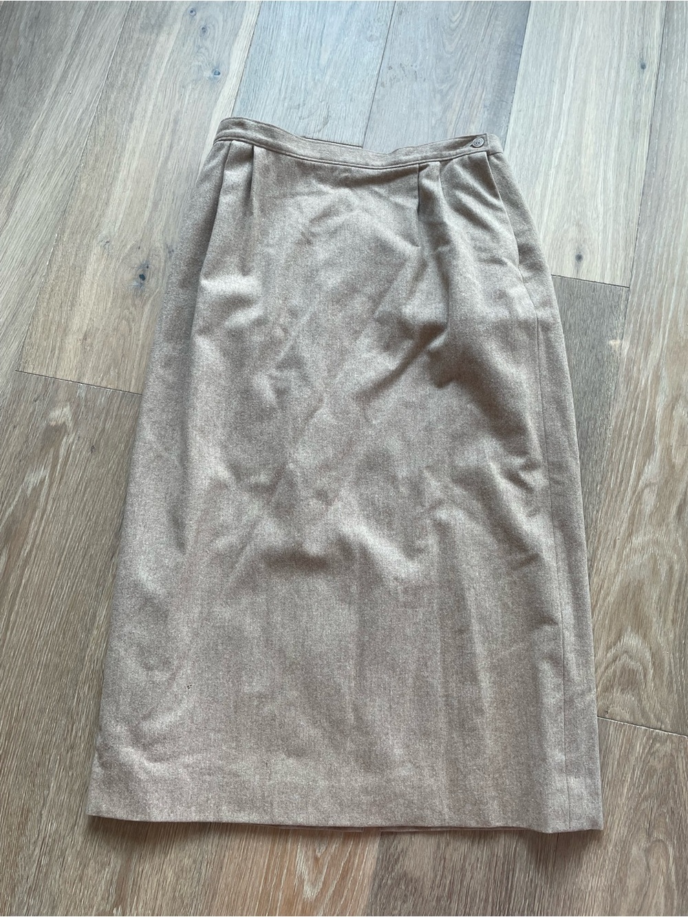 Vintage Pendleton Classic Column Neutral Pencil Midi Skirt - Beige